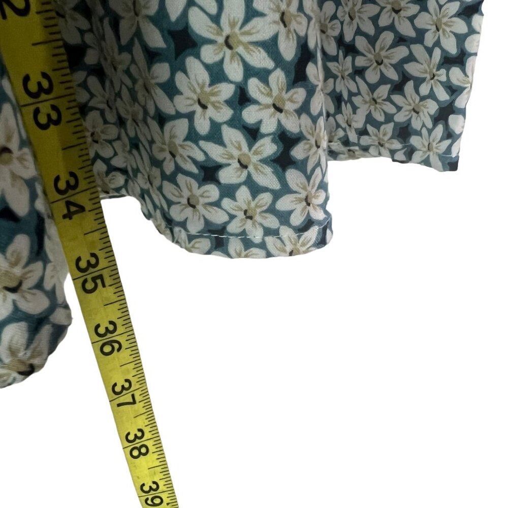 Vintage 90s Off White Blue Floral Short Sleeveless Sundress Medium - Picture 5 of 11